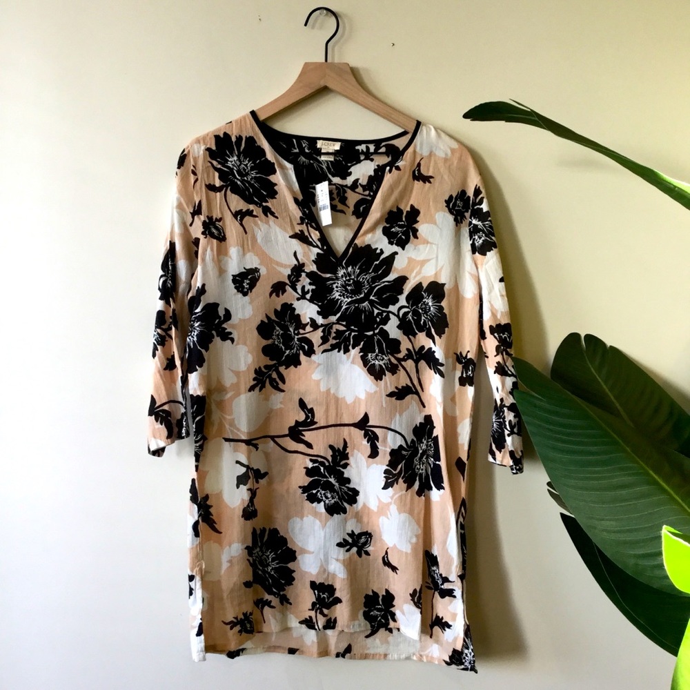 J. Crew neutral floral tunic